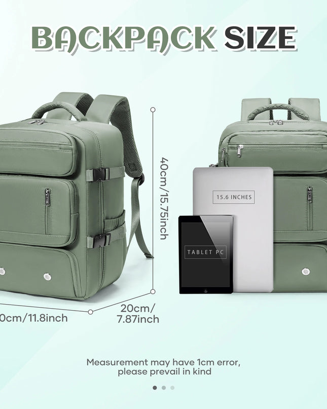 Grüner Handgepäck Rucksack, ultraleicht und kompakt, perfekt für deine nächste Flugreise oder Wochenendtrip