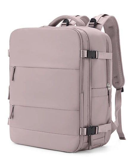 Pinker Handgepäck Rucksack mit viel Stauraum und praktischen Fächern für Reisen