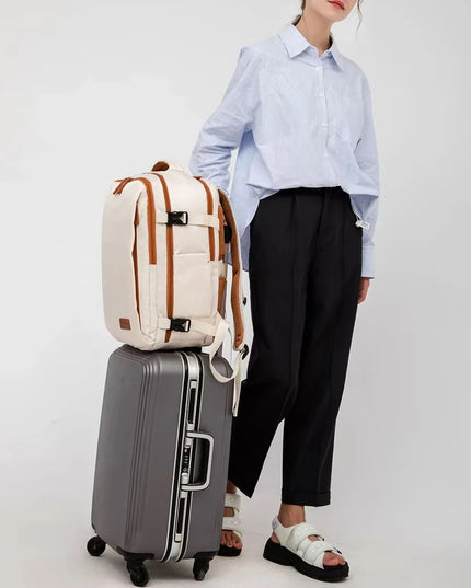 Beiger Handgepäck Rucksack 45x20x30 cm für EasyJet
