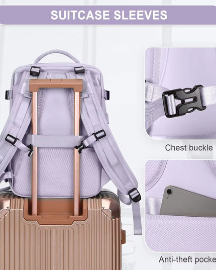 Handgepäck Rucksack Schwarz 20-35L für Flugreisen