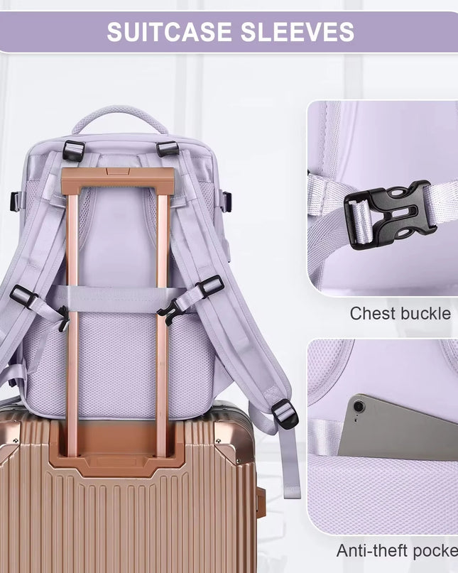 Handgepäck Rucksack Schwarz 20-35L für Flugreisen