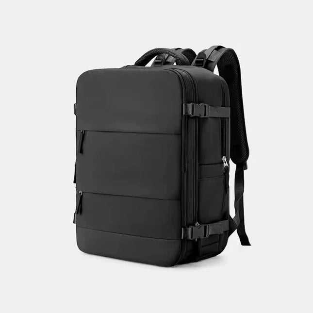 Eleganter Reise Rucksack in Schwarz, Modell BP-060-bS, mit 20-35L Volumen für Handgepäck und Laptopfach.