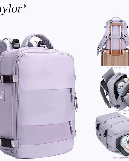 Grauer Handgepäck Rucksack 20-35L für Flugreisen