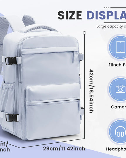 Grauer Handgepäck Rucksack für Reisen, ultraleicht und kompakt, geeignet als Handgepäck.