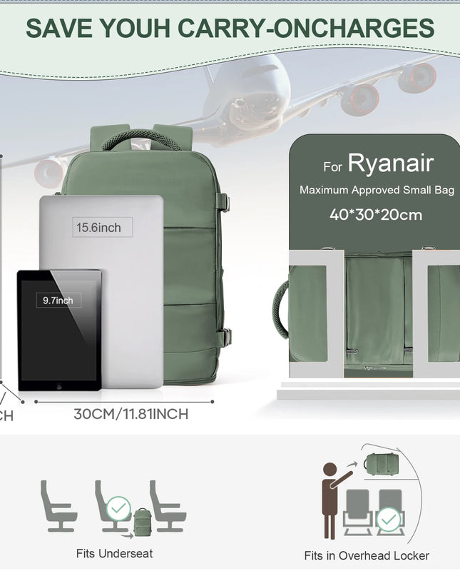 Handgepäck Rucksack 20-35L Blau – Dein Reise-Begleiter