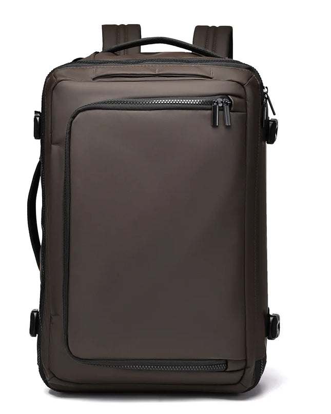 Handgepäck Rucksack in Kaffeebraun für Kurzreisen und den Alltag, mit Laptopfach und vielen weiteren Fächern
