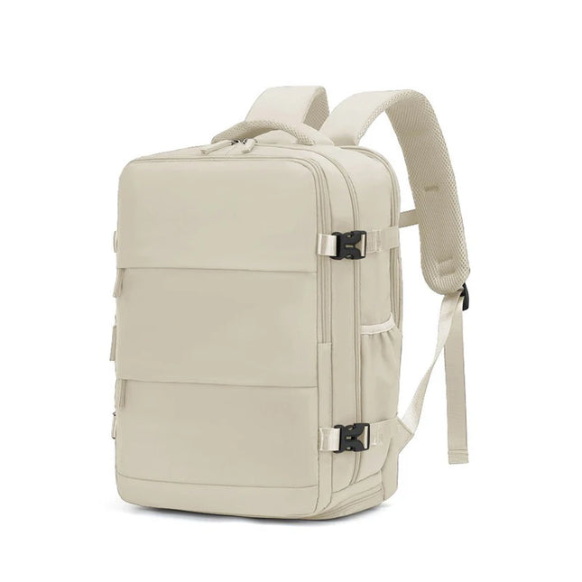 Beiger Handgepäck Rucksack 40x30x20 cm für Ryanair-Flüge, unter dem Sitz verstaut