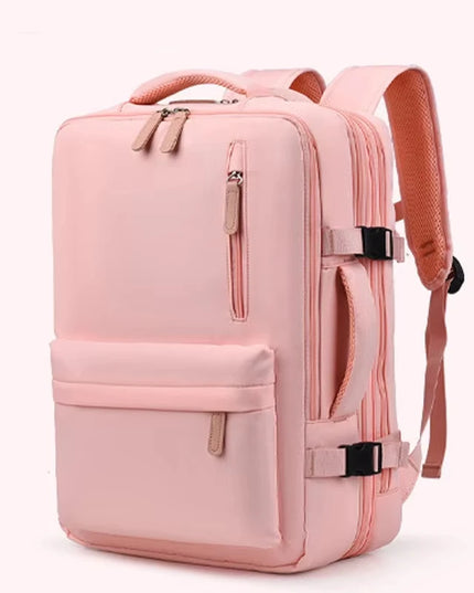 Handgepäck Rucksack für Damen in leuchtendem Pink, ideal für Reisen und als Handgepäck.
