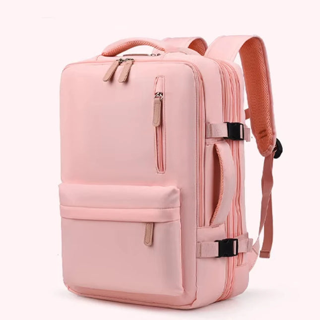 Handgepäck Rucksack für Damen in leuchtendem Pink, ideal für Reisen und als Handgepäck.