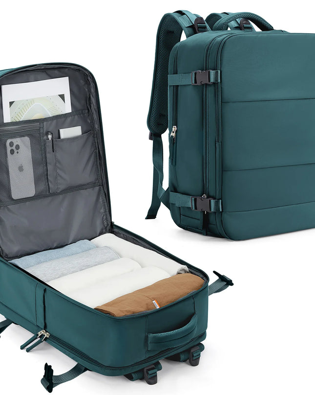 Handgepäck Rucksack in Petrol mit 20-35 Litern Fassungsvermögen für Flugreisen und Kurztrips