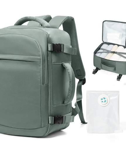 Grüner Handgepäck Rucksack, ultrakompakt und leicht, ideal für Reisen und als praktischer Begleiter