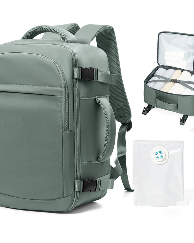 Grüner Handgepäck Rucksack, ultrakompakt und leicht, ideal für Reisen und als praktischer Begleiter