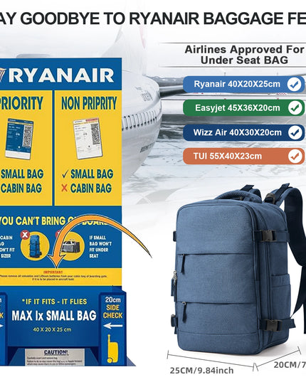 Handgepäck Rucksack Grün 40x20x25 für Ryanair