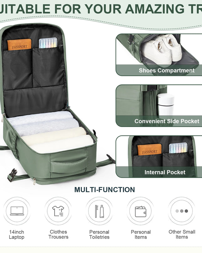 Handgepäck Rucksack 20-35L – Dein Graubrauner Reise-Begleiter