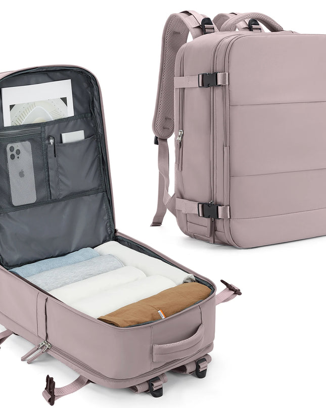 Pinker Handgepäck Rucksack für Flugreisen, mit gepolsterten Gurten und Laptopfach