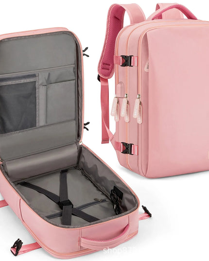 Pinker Handgepäck Rucksack 45x20x30 cm für EasyJet mit gepolsterten Schultergurten und mehreren Fächern