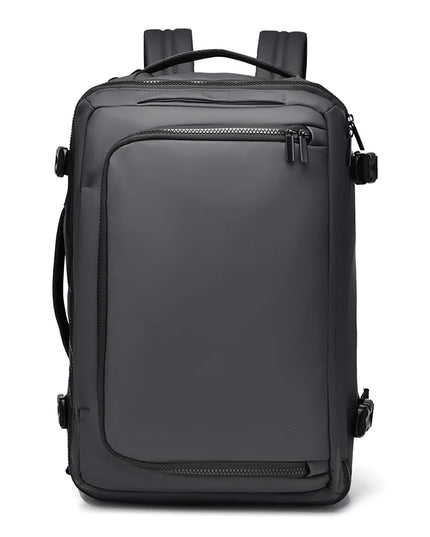 Grauer Handgepäck Rucksack für Kurzreisen mit Laptopfach und Organizer-Fächern