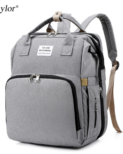 Grauer Handgepäck Rucksack Damen, ideal für Reisen mit Laptopfach und viel Stauraum
