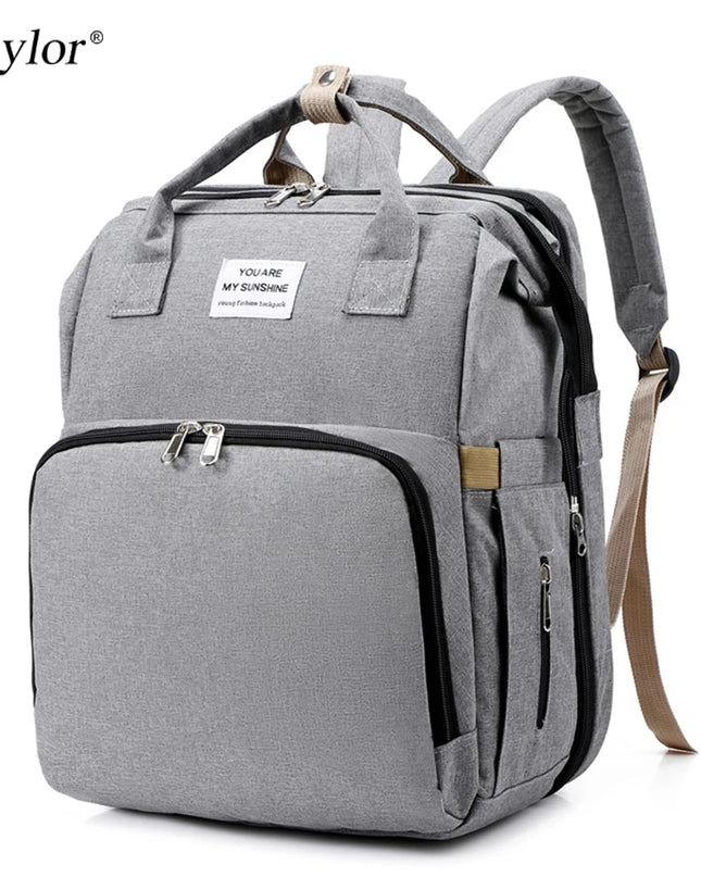 Grauer Handgepäck Rucksack Damen, ideal für Reisen mit Laptopfach und viel Stauraum