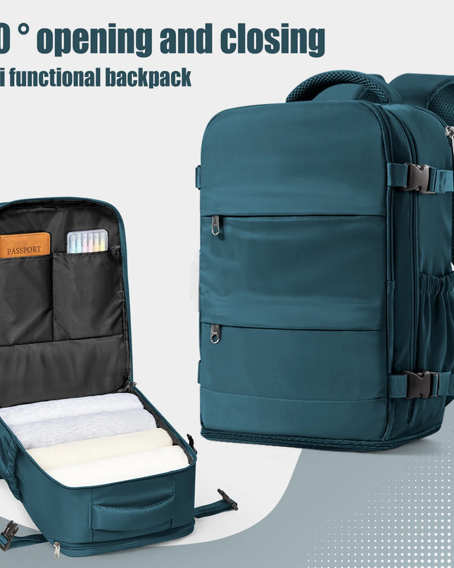 Handgepäck Rucksack 20-35L in leuchtendem Blau, ideal für Reisen und Kurzaufenthalte, mit viel Stauraum.