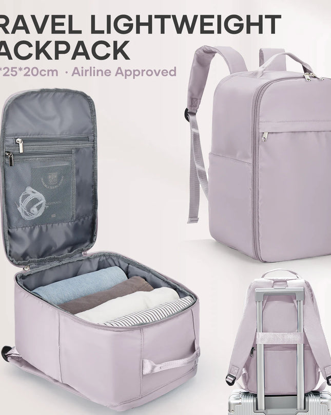 Pinker Handgepäck Rucksack 20-35L für Ryanair Reisen, mit weichem Griff und mehreren Fächern