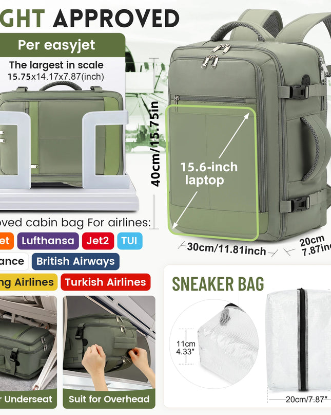 Handgepäck Rucksack 24L – Dein olivgrüner Begleiter