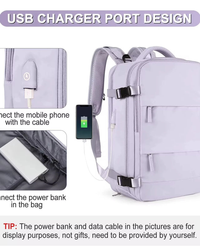 Handgepäck Rucksack Schwarz 20-35L für Flugreisen