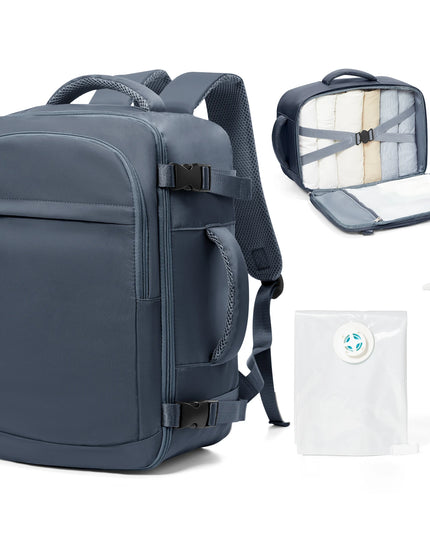 Handgepäck Rucksack in Dunkelblau mit weichen Trägern und Außentasche für Reisen und Alltag