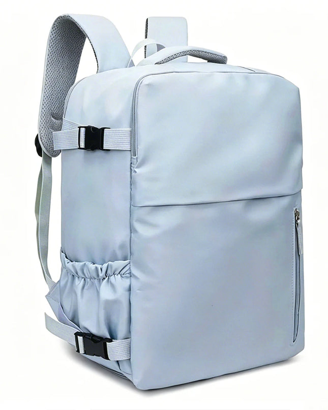 Hellblauer Handgepäck Rucksack 40x30x20cm für Reisen und Fluggepäck