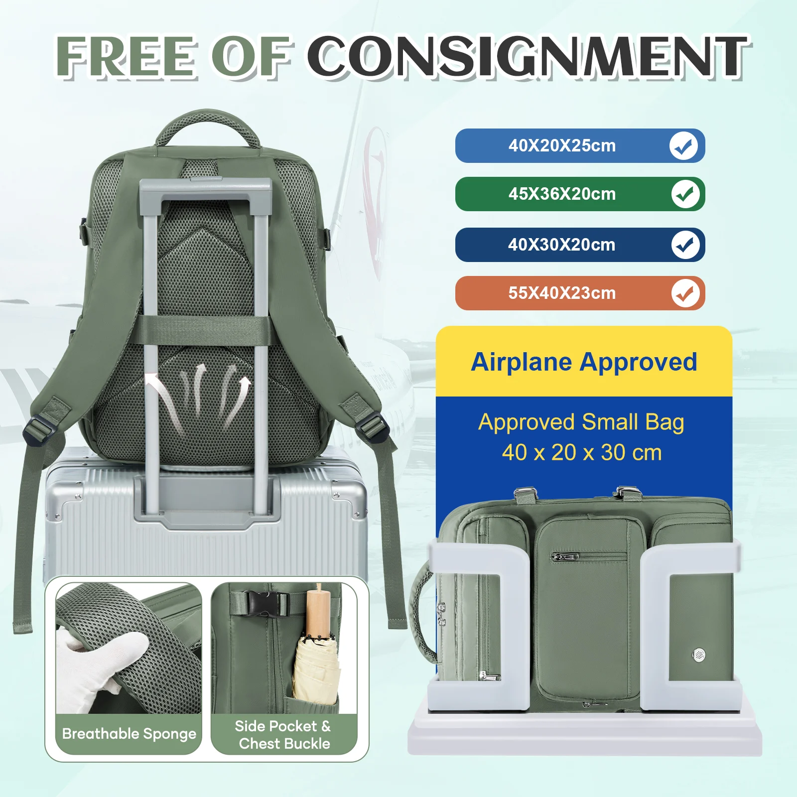 Detailansicht des Handgepäck-Rucksacks, Bild 5