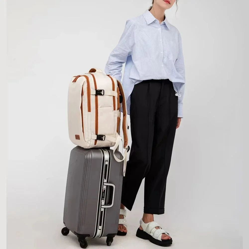 Schwarz: Handgepäck Rucksack 45x20x30 cm für EasyJet – Bild 7