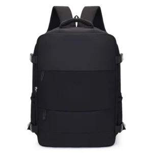 Eleganter Handgepäck Rucksack in Schwarz, ideal für Reisen und als Handgepäck im Flugzeug.