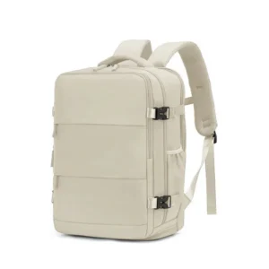 Beiger Handgepäck Rucksack 40x30x20 cm für Ryanair-Flüge, unter dem Sitz verstaut