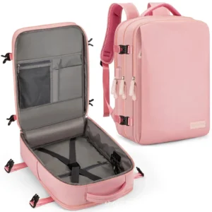 Pinker Handgepäck Rucksack 45x20x30 cm für EasyJet mit gepolsterten Schultergurten und mehreren Fächern