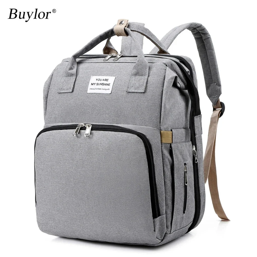 Grauer Handgepäck Rucksack Damen, ideal für Reisen mit Laptopfach und viel Stauraum