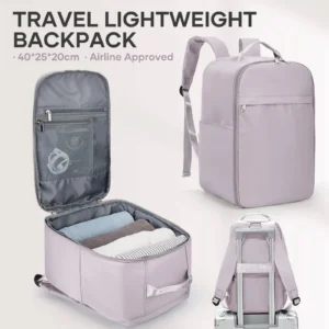 Pinker Handgepäck Rucksack 20-35L für Ryanair Reisen, mit weichem Griff und mehreren Fächern